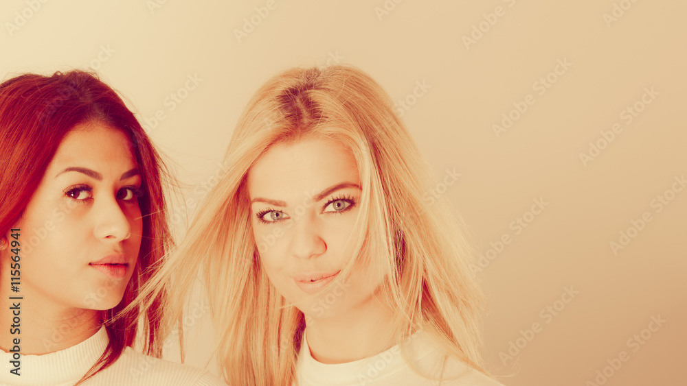 Blonde and girl together. Blonde and girl together.