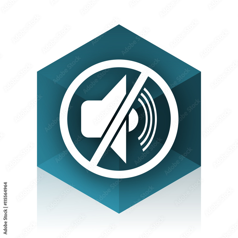 mute blue cube icon, modern design web element mute blue cube icon, modern design web element