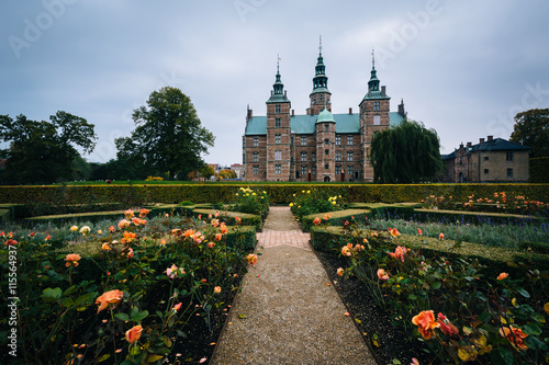 Gardens and Rosenborg Castle, in Copenhagen, Denmark.