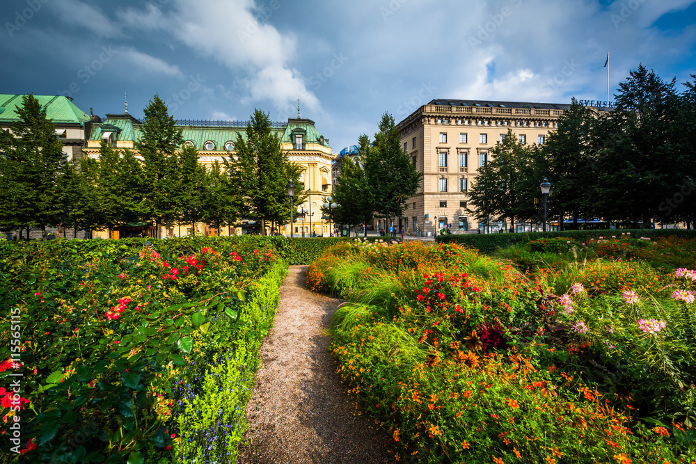Gardens at Kungsträdgården, in Norrmalm, Stockholm, Sweden.