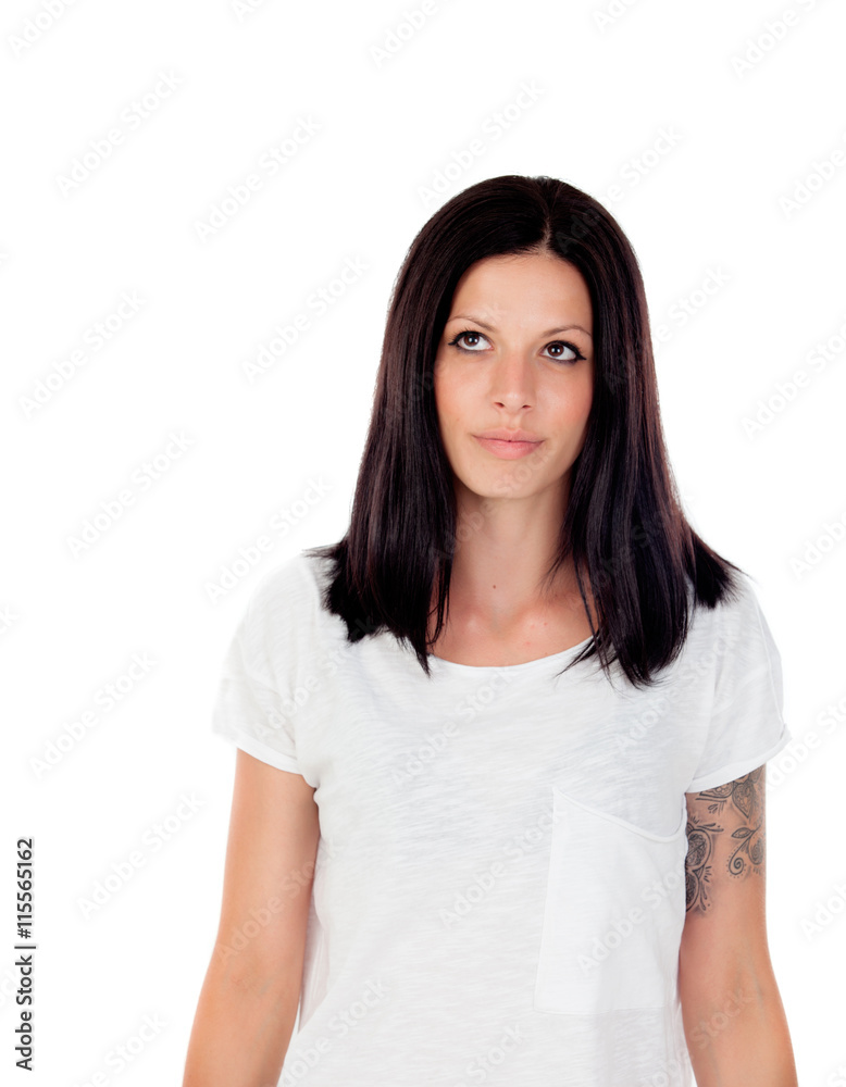 Young cool brunette woman in a studio shooting Young cool brunette woman in a studio shooting