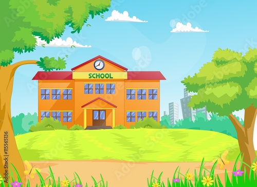 Illustration of school building