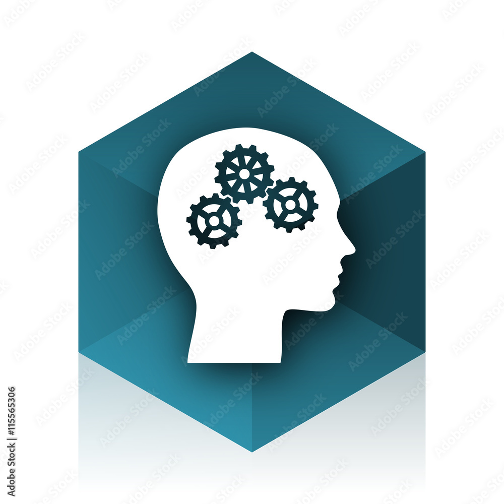 head blue cube icon, modern design web element head blue cube icon, modern design web element
