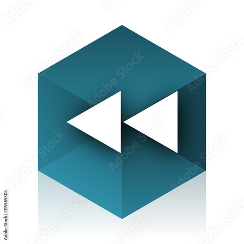 rewind blue cube icon, modern design web element Free Download rewind blue cube icon, modern design web element - GFXLoad
