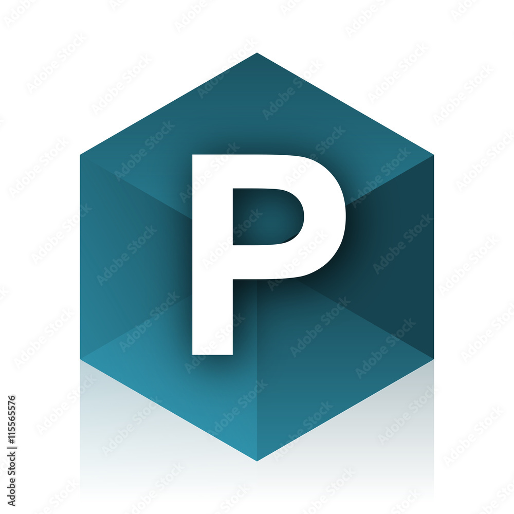 parking blue cube icon, modern design web element parking blue cube icon, modern design web element