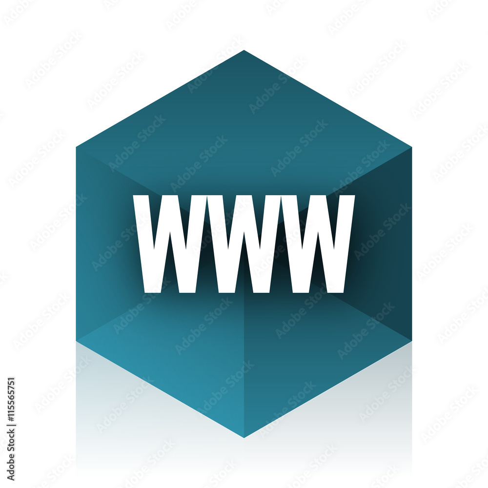 www blue cube icon, modern design web element www blue cube icon, modern design web element
