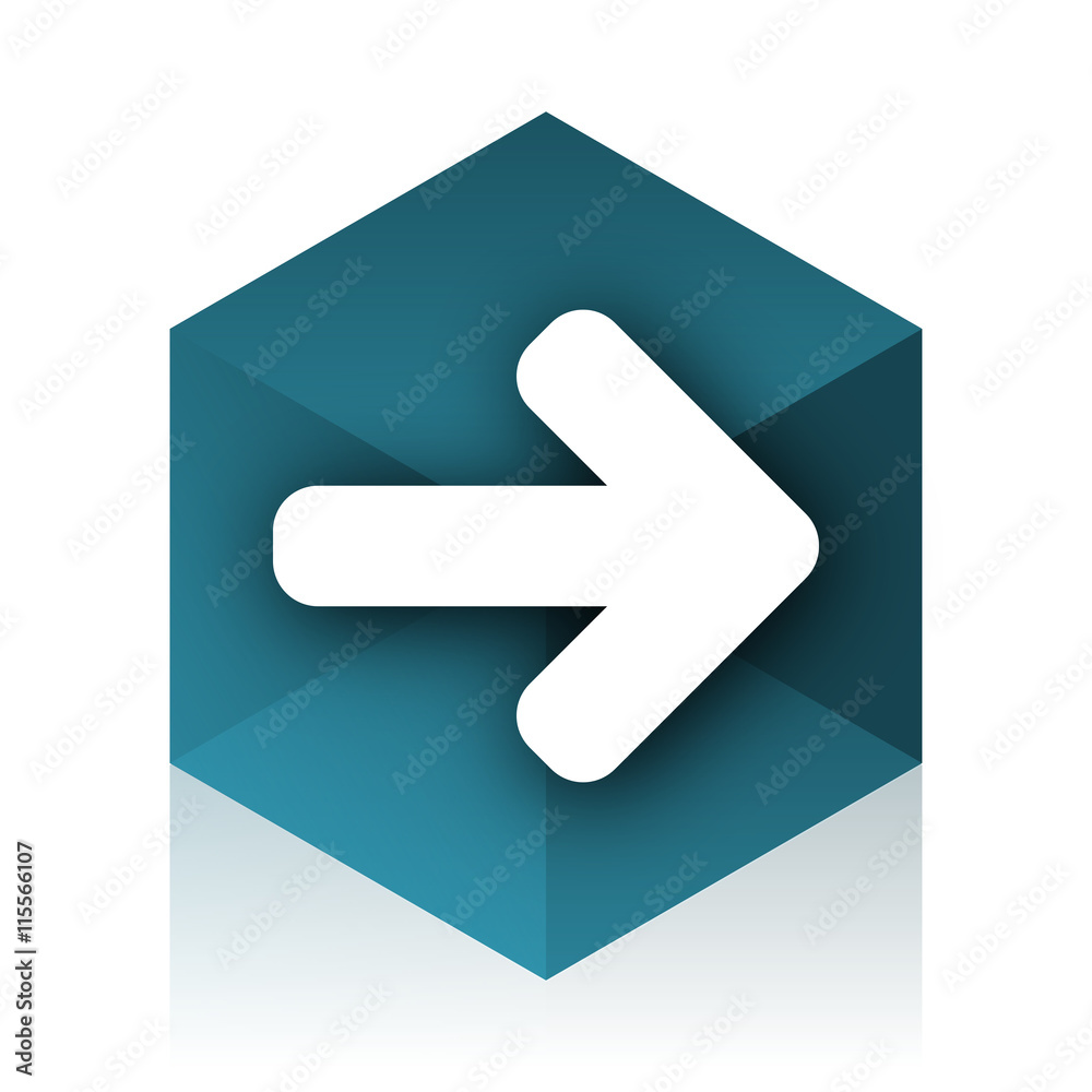 right arrow blue cube icon, modern design web element right arrow blue cube icon, modern design web element