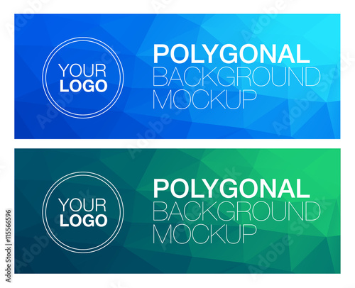 Horizontal polygonal banners