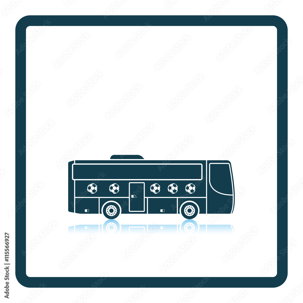 Fototapeta premium Football fan bus icon