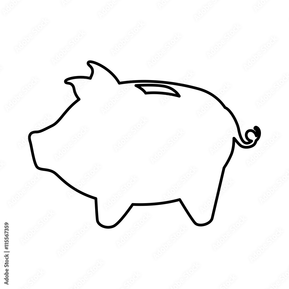 Money concept represented by Piggy icon. Isolated and flat illustration 