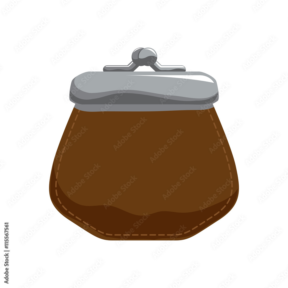 Money concept represented by coin purse icon. Isolated and flat illustration Money concept represented by coin purse icon. Isolated and flat illustration