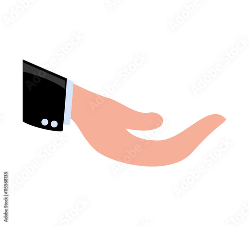 Hand concept represented by gesture icon. Isolated and flat illustration 