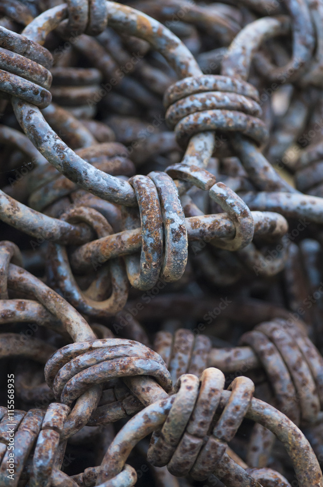 Jumble of rusting chain Jumble of rusting chain