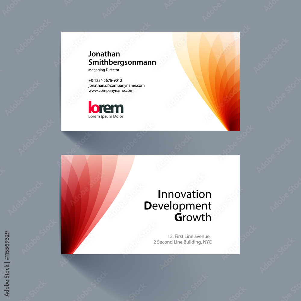Fototapeta premium Vector business card template with soft shapes and waves backgro
