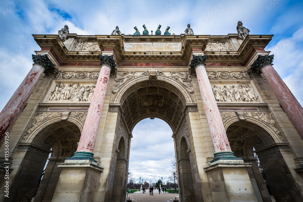 Arc de Triomphe du Carrousel, in Paris, France.
