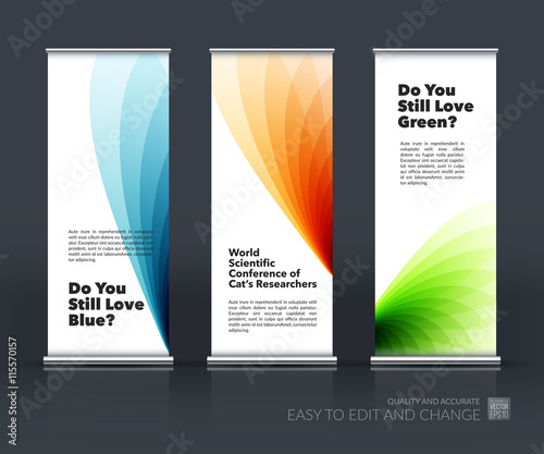 Vector set of modern Roll Up Banner Stand Design with soft shape