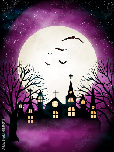 ハロウィン　夜空　秋　背景
