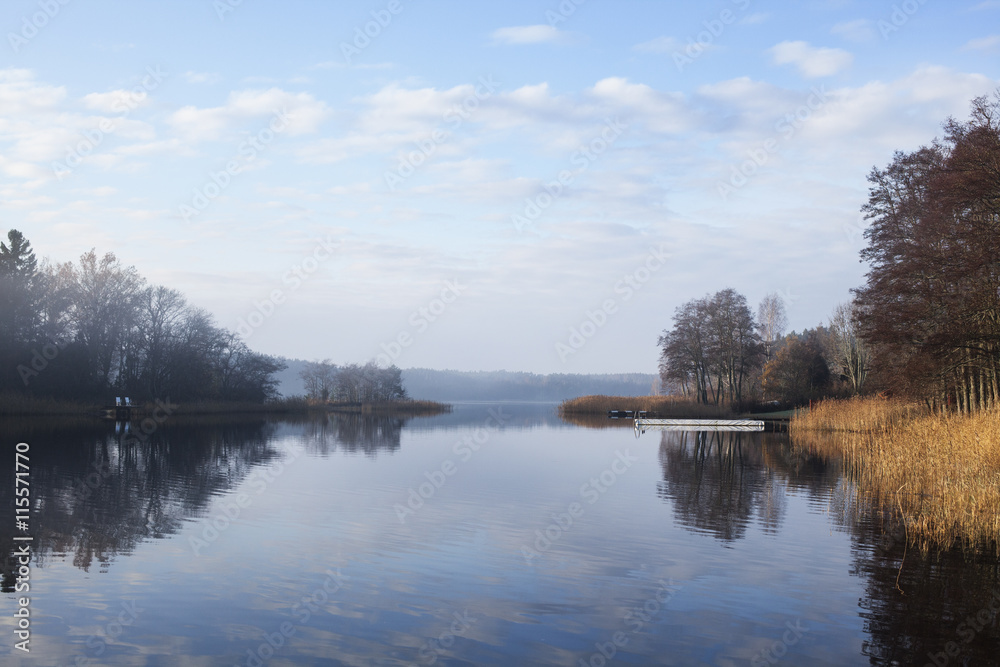 Sweden, Roslagen, Vato, Morning at lake in autumn Sweden, Roslagen, Vato, Morning at lake in autumn