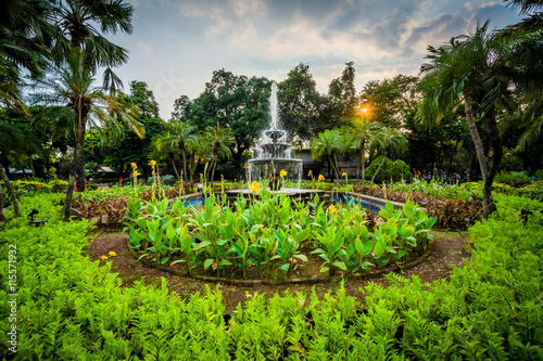Garden and fountain at Fort Santiago, in Intramuros, Manila, The