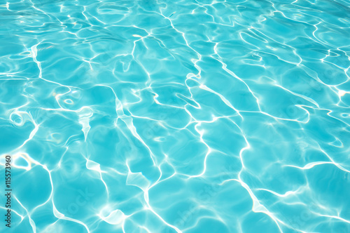 Blue water surface in swimming pool