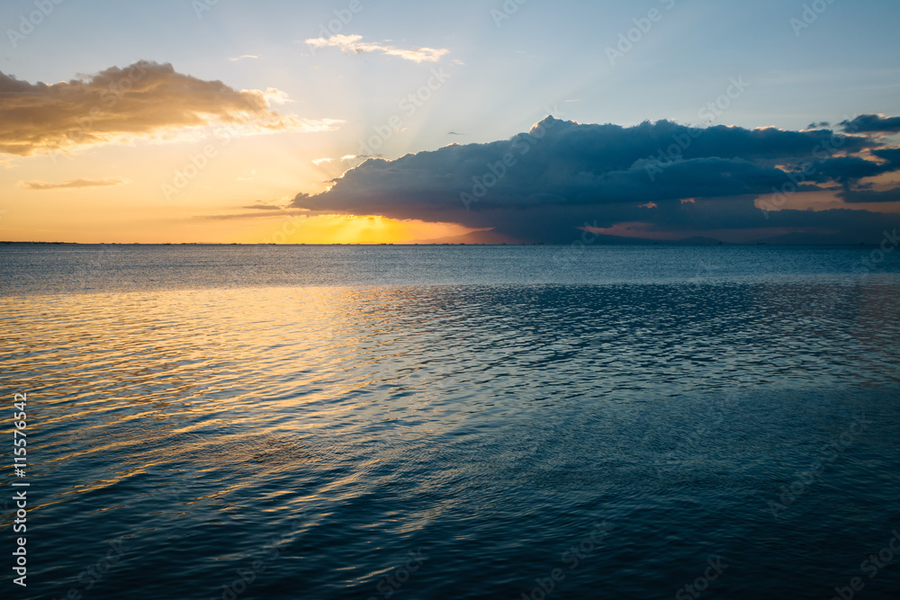 Sunset over Manila Bay, seen from Pasay, Metro Manila, The Phili Sunset over Manila Bay, seen from Pasay, Metro Manila, The Phili