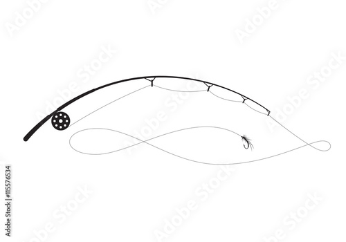 fishing rod, vector