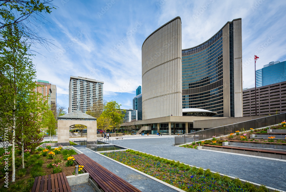 The Toronto Peace Gardens and City Hall at Nathan Phillips Squar