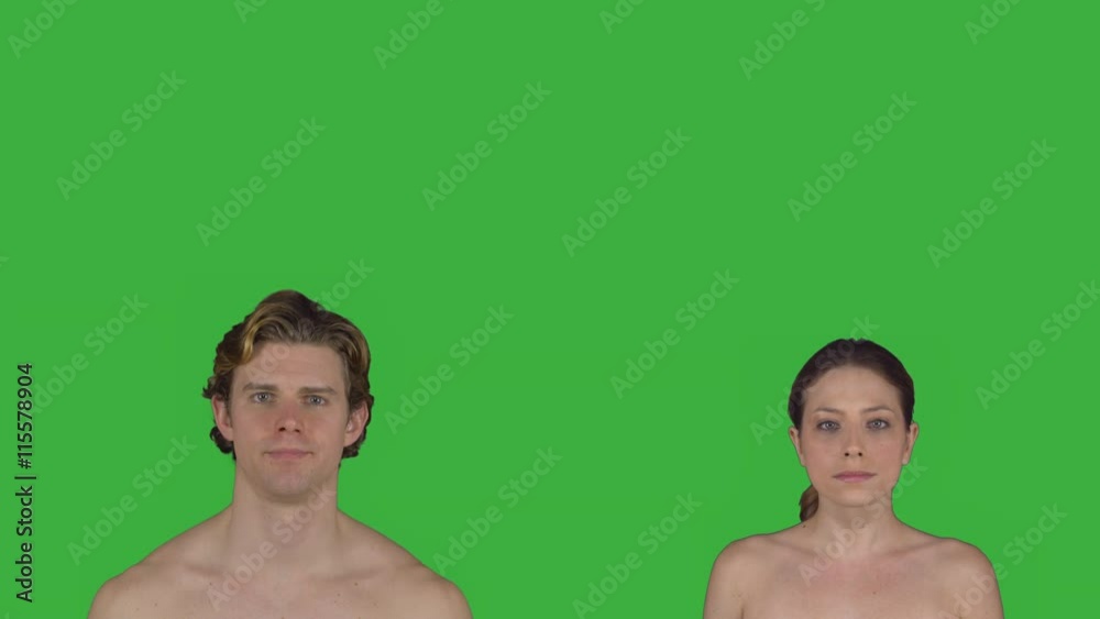Healthy expressionless natural couple (Green Key)