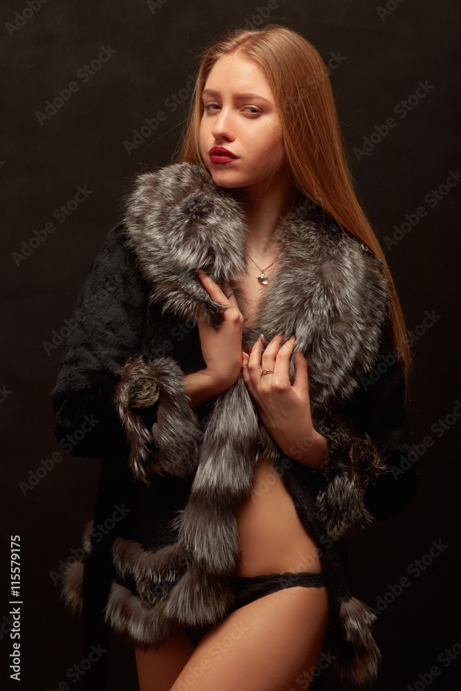 girl in fur coat