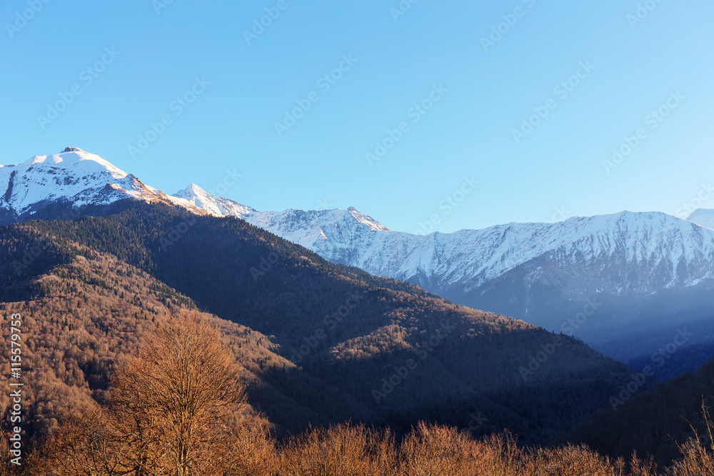 landscape in the Caucasus mountains