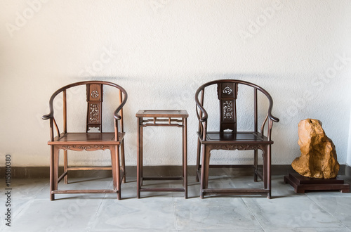Photography Chinese antique ming style furniture chair made from elm wood.