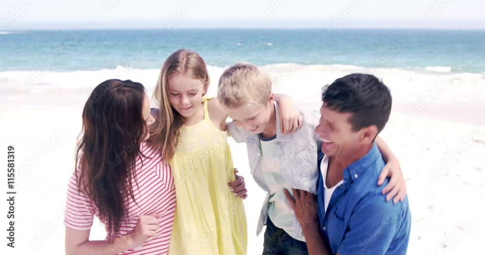Cute family having fun in the sun at the beach Cute family having fun in the sun at the beach