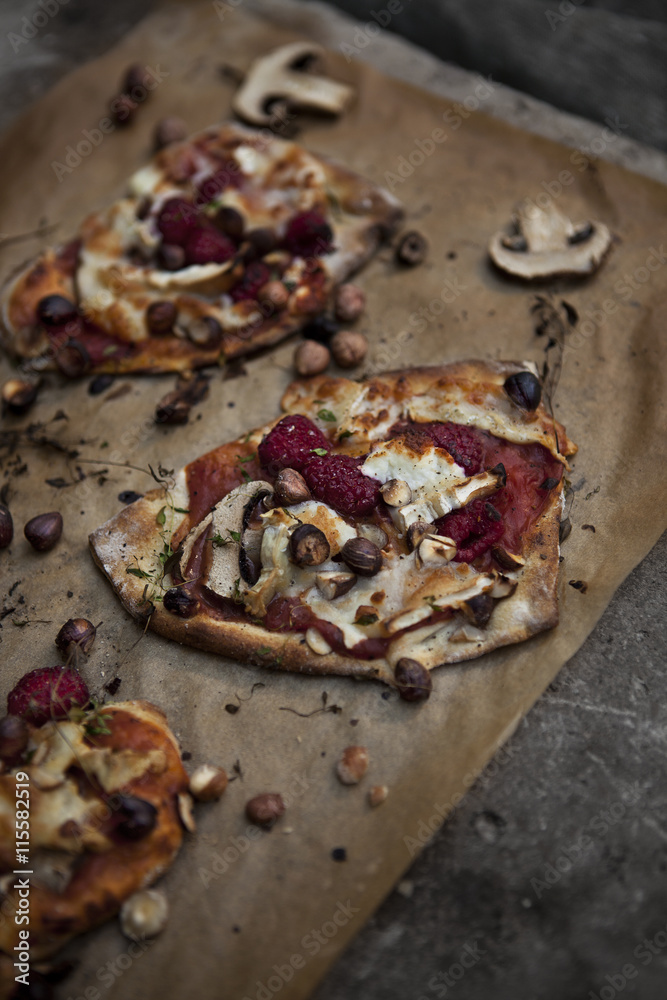 Pizza on cutting board Pizza on cutting board