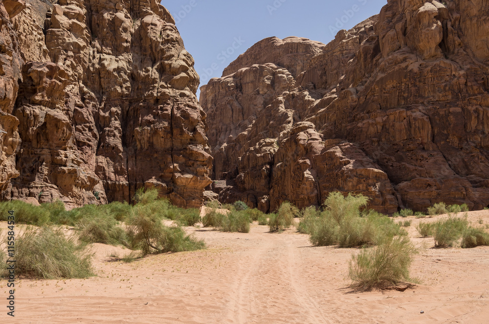 Enter to Barrah Canyon. Wadi Rum (Valley of the Moon), Jordan. Enter to Barrah Canyon. Wadi Rum (Valley of the Moon), Jordan.