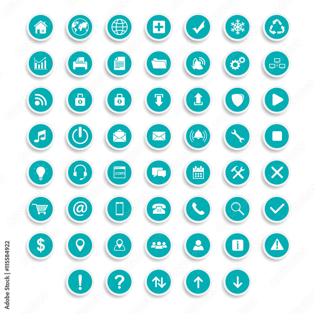 set flat icon circle stiker set flat icon circle stiker