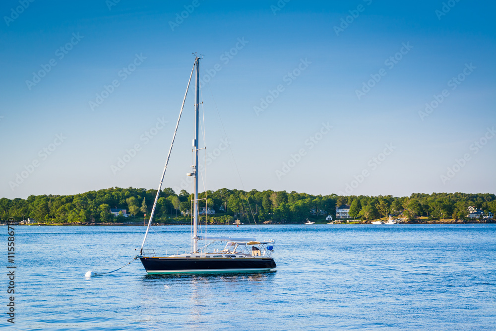 Boat in the Piscataqua River, in Portsmouth, New Hampshire.