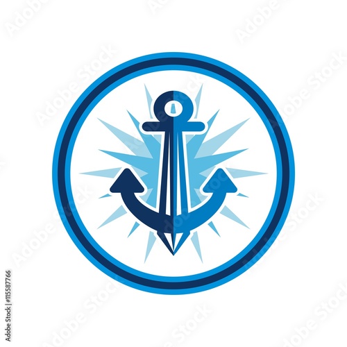 Anchor sailor logo design vector