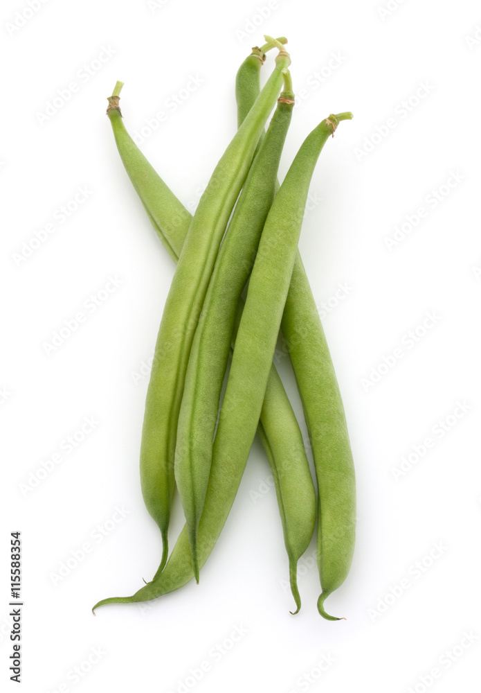 Green beans handful isolated on white background cutout Green beans handful isolated on white background cutout
