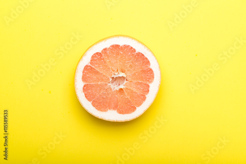  grapefruit with yellow background