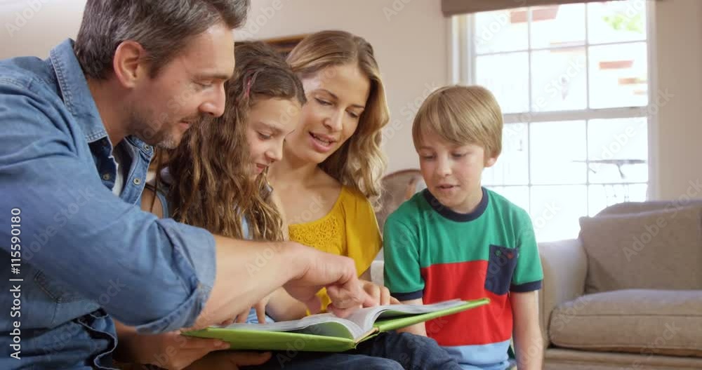 happy family reading book happy family reading book