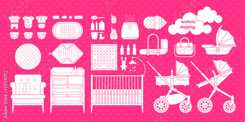 Newborn shopping girl 1