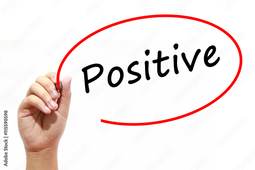 Man Hand writing Positive with marker on transparent wipe board. Business, internet, technology concept. Man Hand writing Positive with marker on transparent wipe board. Business, internet, technology concept.