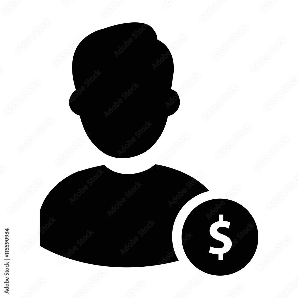 User Icons with money User Icons with money