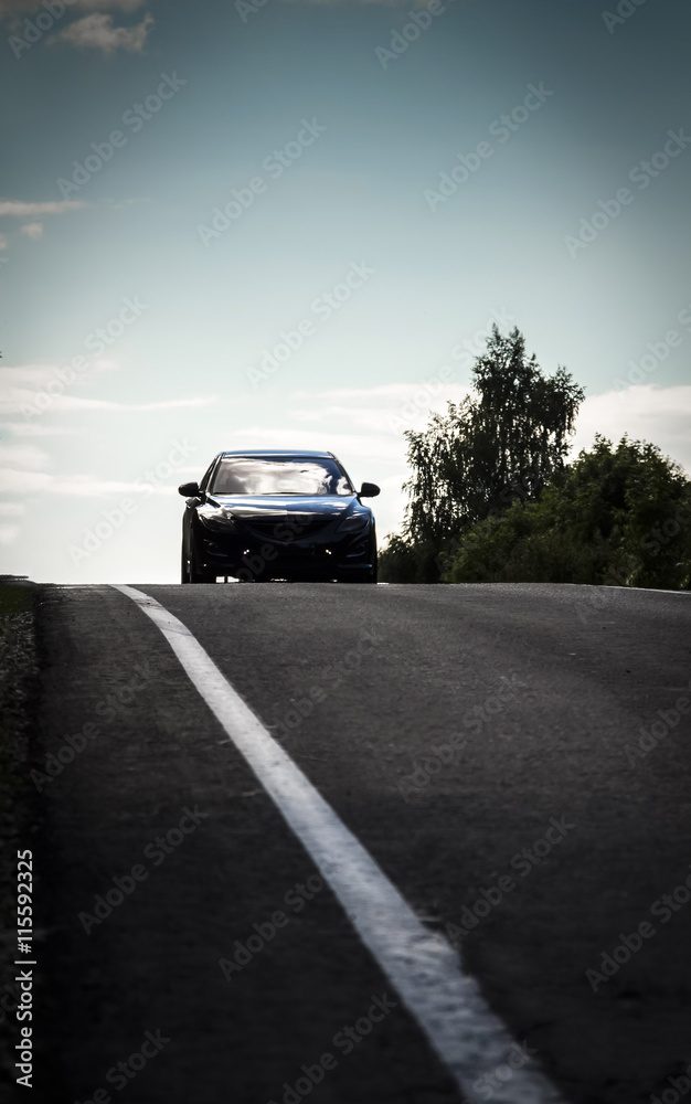 Car driving on road