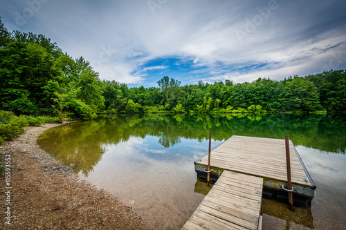 Dock in Lake Marburg, at Codorus State Park, Pennsylvania.