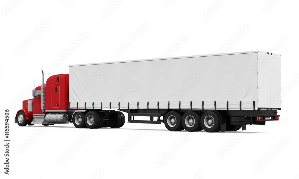 Red Trailer Truck