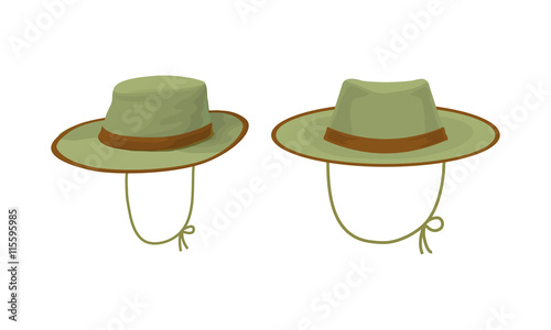 Two hunter hat. Hunting equipment. Vector illustration