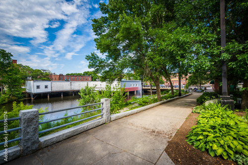 Gardens along the Cocheco River in downtown Dover, New Hampshire photo