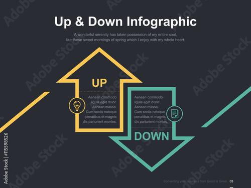 Flat business presentation vector slide template with diagram
