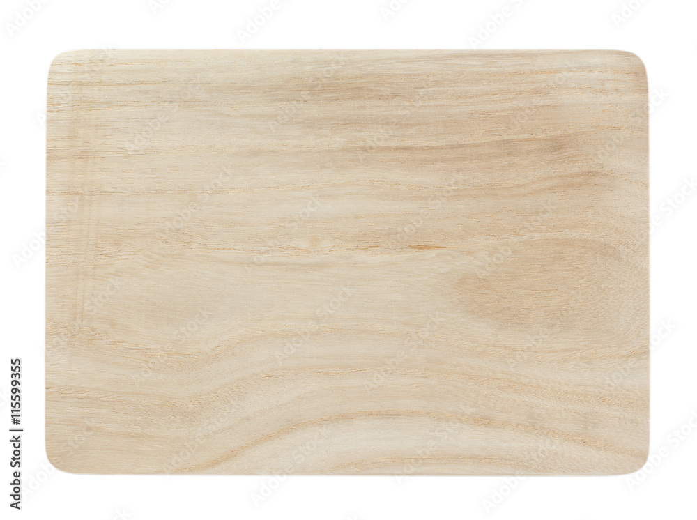 Naklejka premium wooden plate isolated on white background